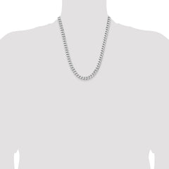 Sterling Silver Rhodium-plated 7.5mm Curb Chain - 7