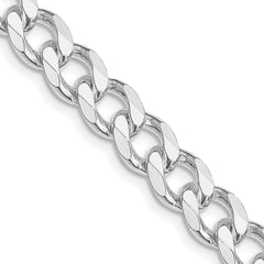 Sterling Silver Rhodium-plated 8.3mm Curb Chain - 2
