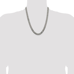 Sterling Silver Antiqued 9.3mm Curb Chain - 3