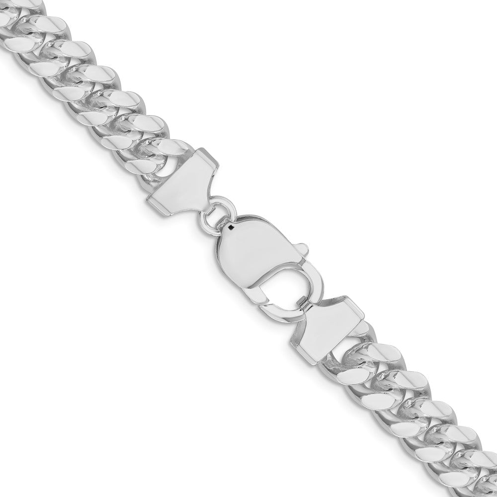 Sterling Silver Rhodium-plated 9.3mm Curb Chain