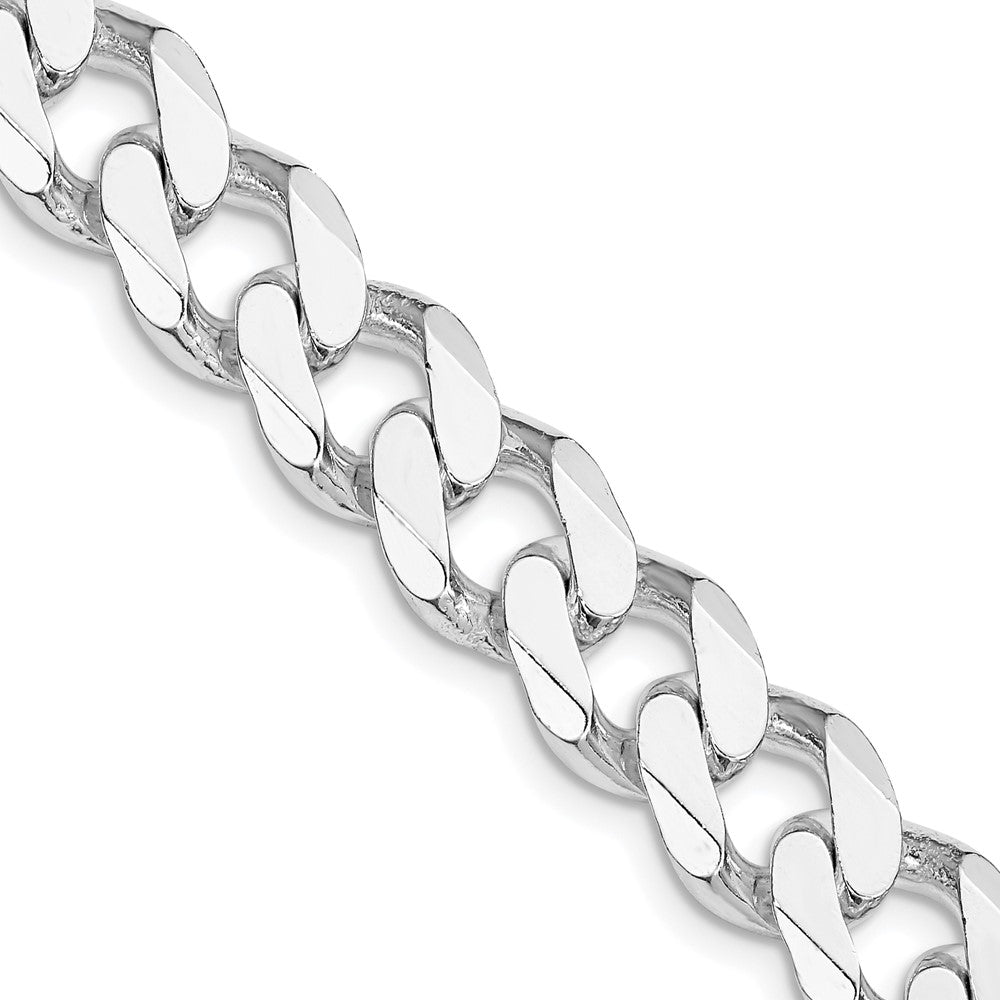 Sterling Silver Rhodium-plated 11mm Curb Chain - 7