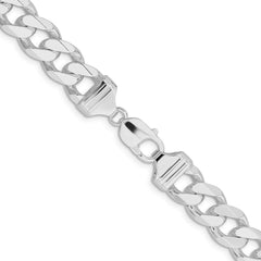 Sterling Silver Rhodium-plated 13mm Curb Chain - 2