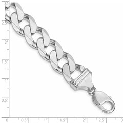 Sterling Silver Rhodium-plated 14.5mm Curb Chain - 6