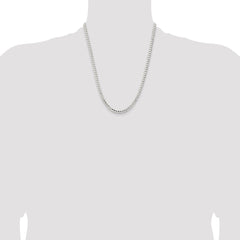 Sterling Silver 4.5mm Concave Beveled Curb Chain - 8
