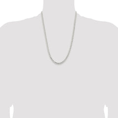Sterling Silver Rhodium-plated 4.5mm Concave Beveled Curb Chain - 9