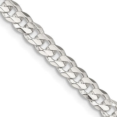 Sterling Silver 4.5mm Concave Beveled Curb Chain - 2