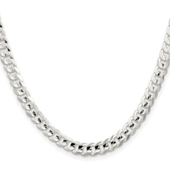 Sterling Silver 5.65mm Concave Beveled Curb Chain - 10