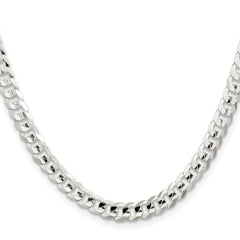 Sterling Silver Rhodium-plated 5.65mm Concave Beveled Curb Chain - 8