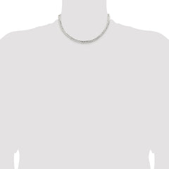 Sterling Silver Rhodium-plated 5.65mm Concave Beveled Curb Chain - 7
