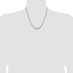 Sterling Silver Rhodium-plated 5.65mm Concave Beveled Curb Chain - 8