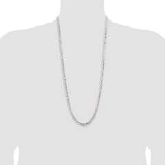 Sterling Silver Rhodium-plated 5.65mm Concave Beveled Curb Chain - 9