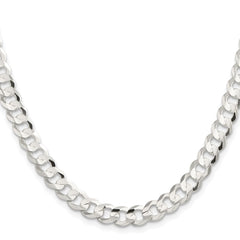 Sterling Silver Rhodium-plated 7.8mm Concave Beveled Curb Chain - 3