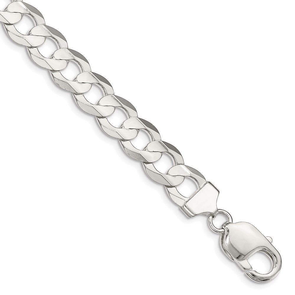 Sterling Silver 9.75mm Concave Beveled Curb Chain - 3
