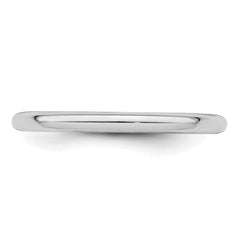 SS Rhodium-plated 2mm Comfort Fit Size 8 Band