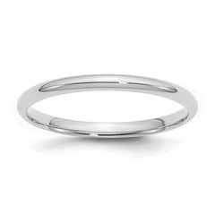 SS Rhodium-plated 2mm Comfort Fit Size 10.5 Band