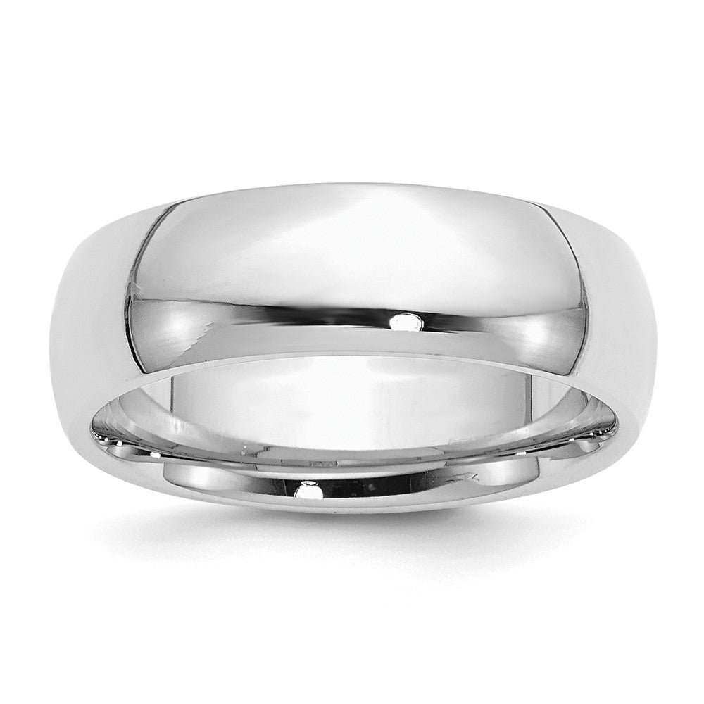 SS Rhodium-plated 7mm Comfort Fit Size 7 Band