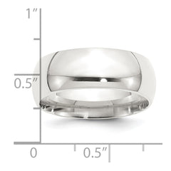 Sterling Silver 8mm Comfort Fit Size 8 Band
