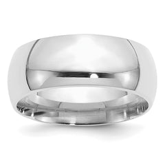 SS Rhodium-plated 9mm Comfort Fit Size 8.5 Band