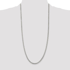 Sterling Silver 3.8mm Pavâ Curb Chain - 8