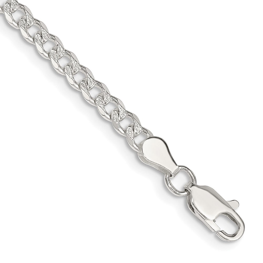 Sterling Silver 3.8mm Pavâ Curb Chain - 4