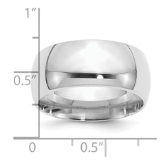 SS Rhodium-plated 10mm Comfort Fit Size 4 Band