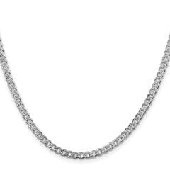 Sterling Silver Rhodium-plated 3.8mm Pavâ Curb Chain - 9