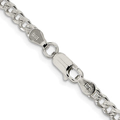 Sterling Silver Rhodium-plated 3.8mm Pavâ Curb Chain - 8