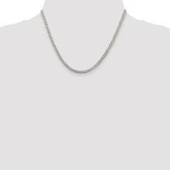 Sterling Silver Rhodium-plated 3.8mm Pavâ Curb Chain - 9