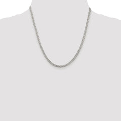 Sterling Silver Rhodium-plated 3.8mm Pavâ Curb Chain - 4