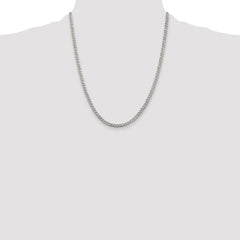 Sterling Silver Rhodium-plated 3.8mm Pavâ Curb Chain - 5