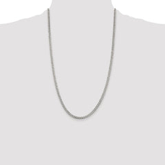 Sterling Silver Rhodium-plated 3.8mm Pavâ Curb Chain - 8