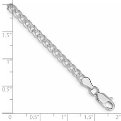Sterling Silver Rhodium-plated 3.8mm Pavâ Curb Chain - 3