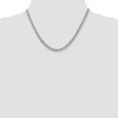 Sterling Silver 4.5mm Pavâ Curb Chain - 5