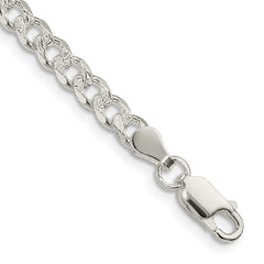 Sterling Silver 4.5mm Pavâ Curb Chain - 4