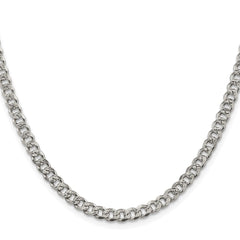 Sterling Silver Rhodium-plated 4.5mm Pave Curb Chain - 2
