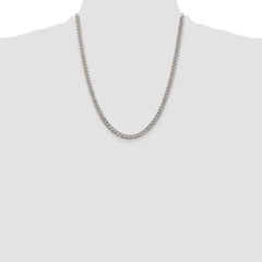 Sterling Silver Rhodium-plated 4.5mm Pave Curb Chain - 2