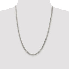 Sterling Silver Rhodium-plated 4.5mm Pavâ Curb Chain - 6