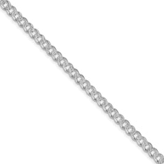 Sterling Silver Rhodium-plated 4.5mm Pave Curb Chain