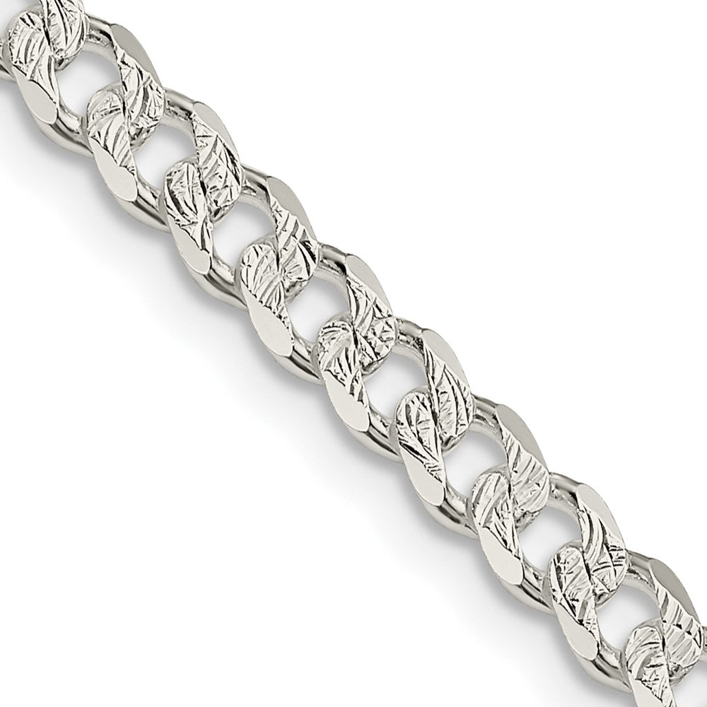 Sterling Silver 4.5mm Pavâ Curb Chain - 5