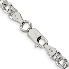 Sterling Silver 5.5mm Pavâ Curb Chain - 7