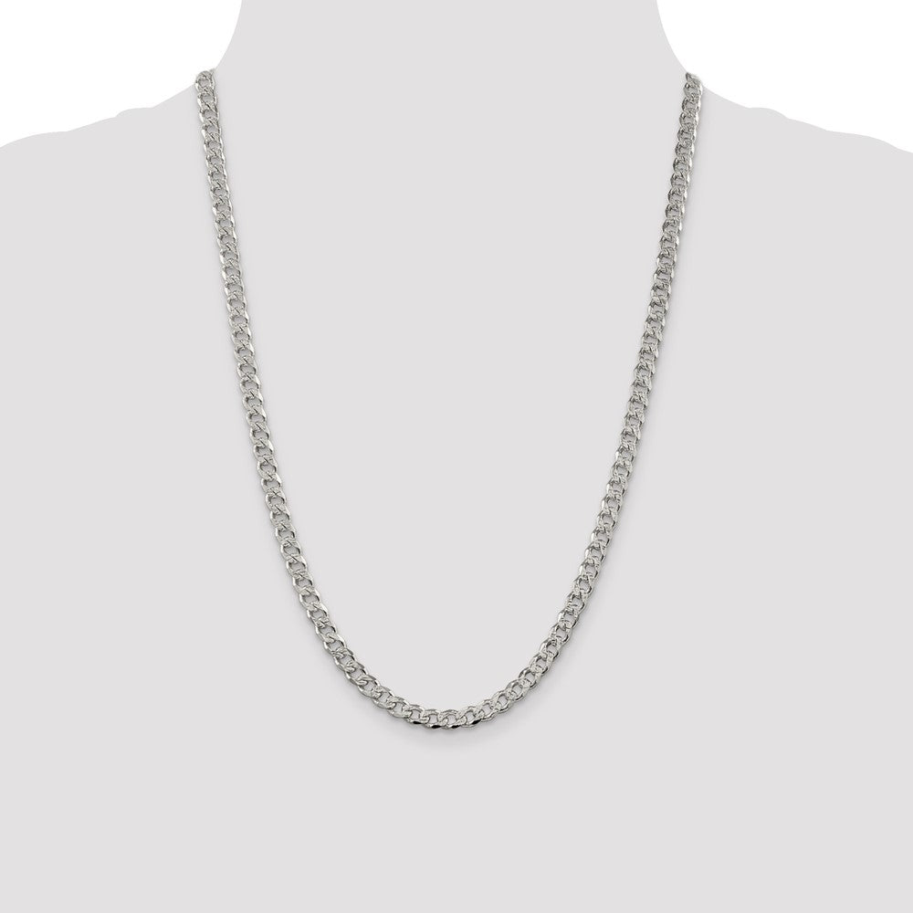 Sterling Silver 5.5mm Pav‚ Curb Chain