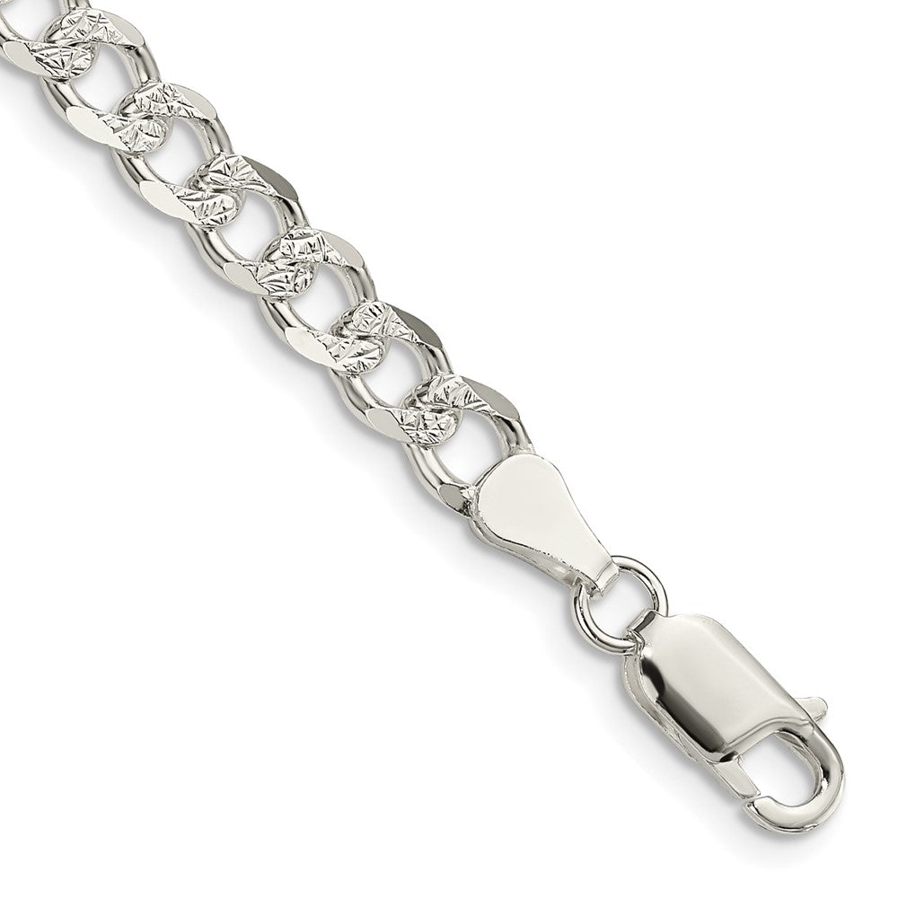 Sterling Silver 5.5mm Pavâ Curb Chain - 5