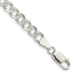 Sterling Silver 5.5mm Pavâ Curb Chain - 2