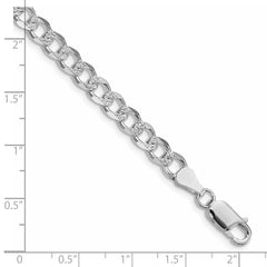Sterling Silver Rhodium-plated 5.5mm Pavâ Curb Chain - 8