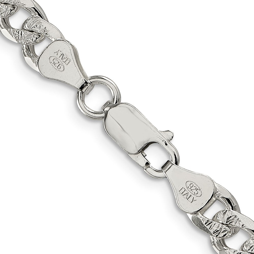 Sterling Silver 7mm Pav‚ Curb Chain