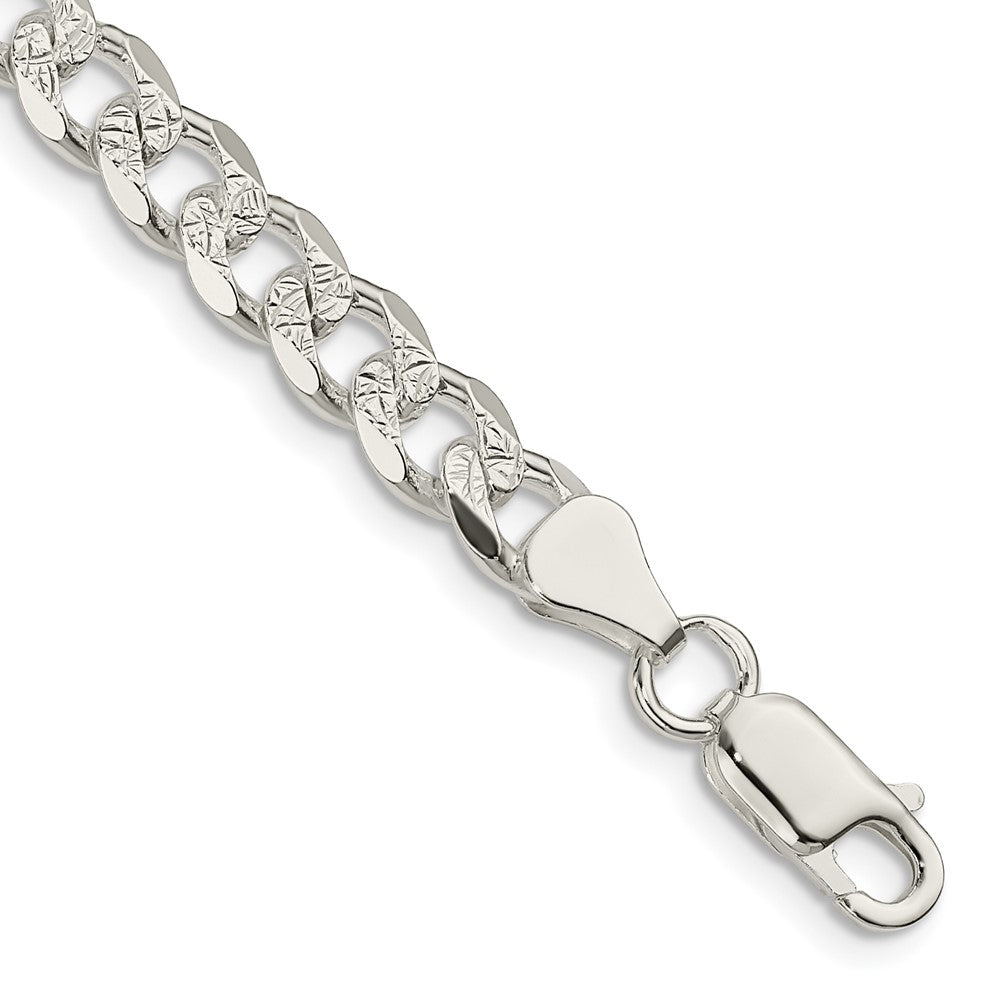 Sterling Silver 7mm Pavâ Curb Chain - 7