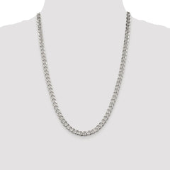 Sterling Silver Rhodium-plated 7mm Pavâ Curb Chain - 2