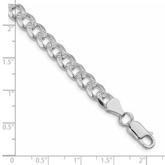 Sterling Silver Rhodium-plated 7mm Pavâ Curb Chain - 7