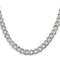 Sterling Silver Rhodium-plated 7.5mm Pavâ Curb Chain - 2