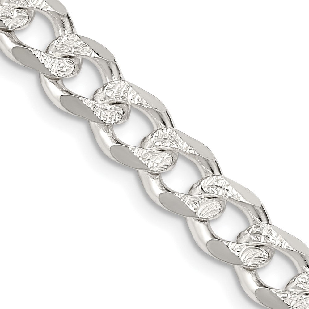 Sterling Silver 7.5mm Pavâ Curb Chain - 2